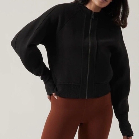 Athleta Black Sequoia Zip Up Cardigan Sweater Size XS - Picture 1 of 7